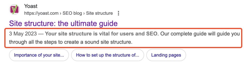 site structure guide meta description google small