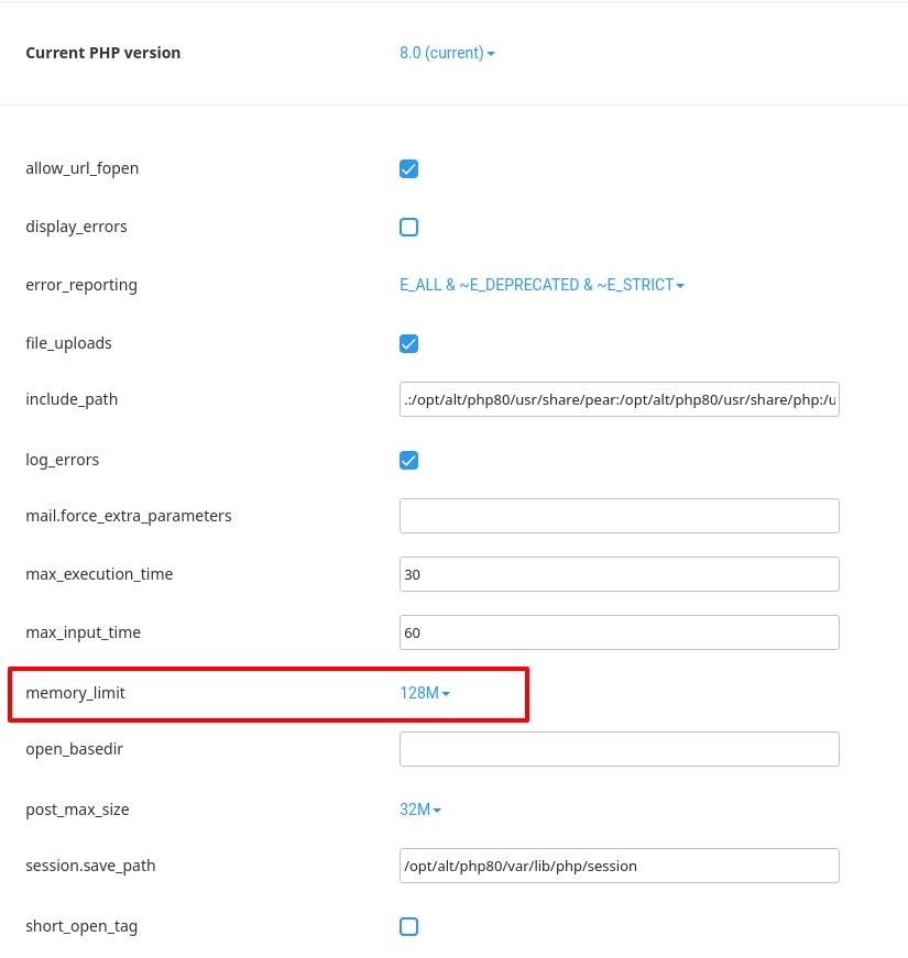 افزایش محدودیت حافظه PHP در هاست